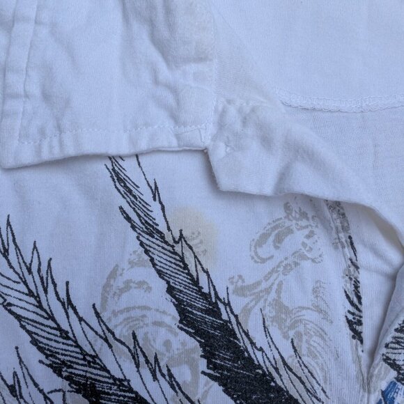 Vintage Miami Ink Gothic Wing & Cross Polo Shirt – Men’s XXL White - Picture 3 of 8